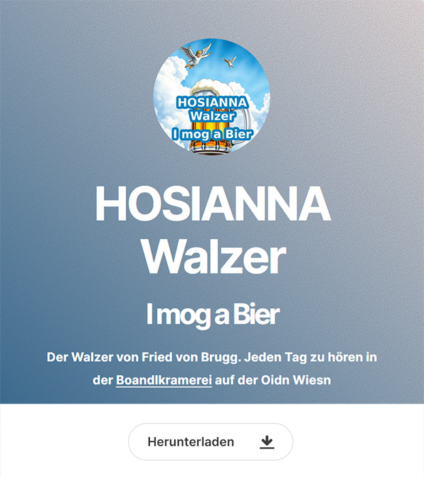 HOSIANNA Walzer I mog a Bier - Oide Wiesn - München - Oktoberfest 2024 - Boandlkramerei